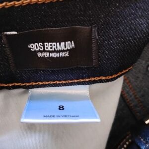 Express '90s Bermuda Super High Rise Jeans - Dark Blue